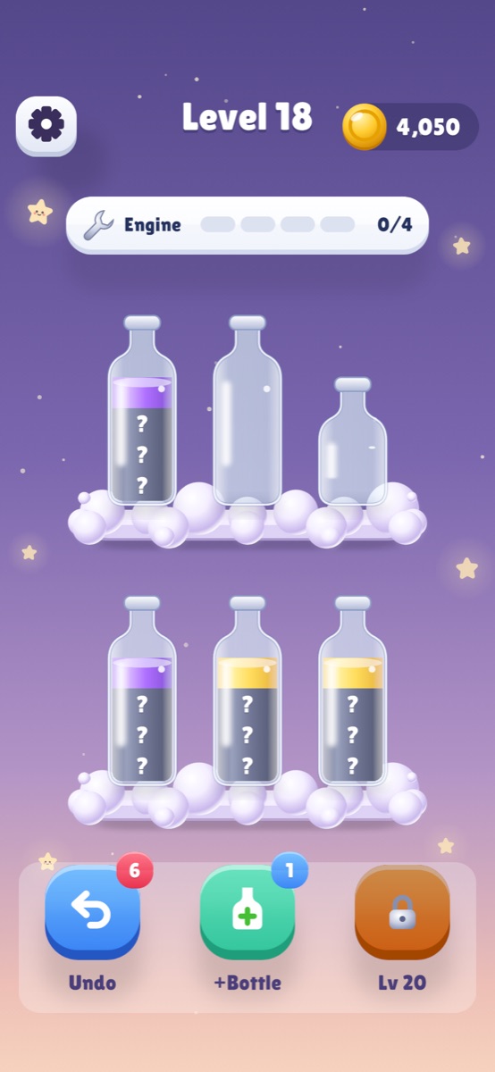 A bottle sorting level