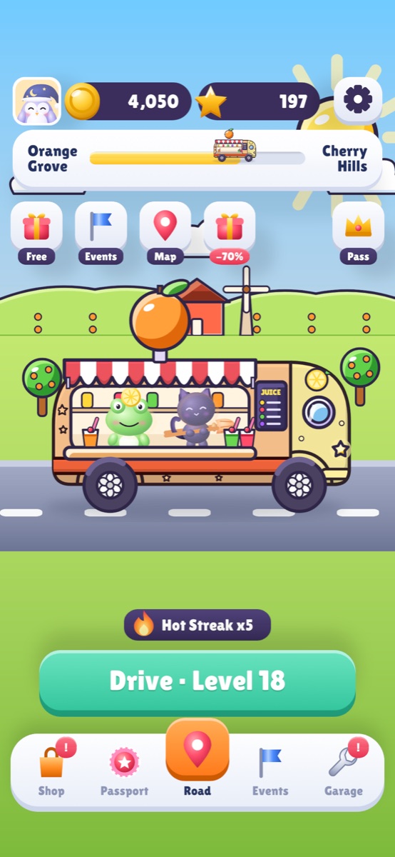 The road screen with the caravan